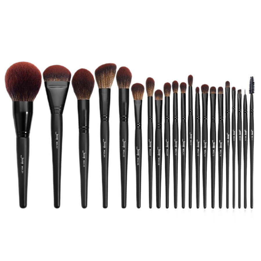 Jessup Makeup Lover Colección de brochas de maquillaje Phantom Black set de brochas de maquillaje, 21 piezas