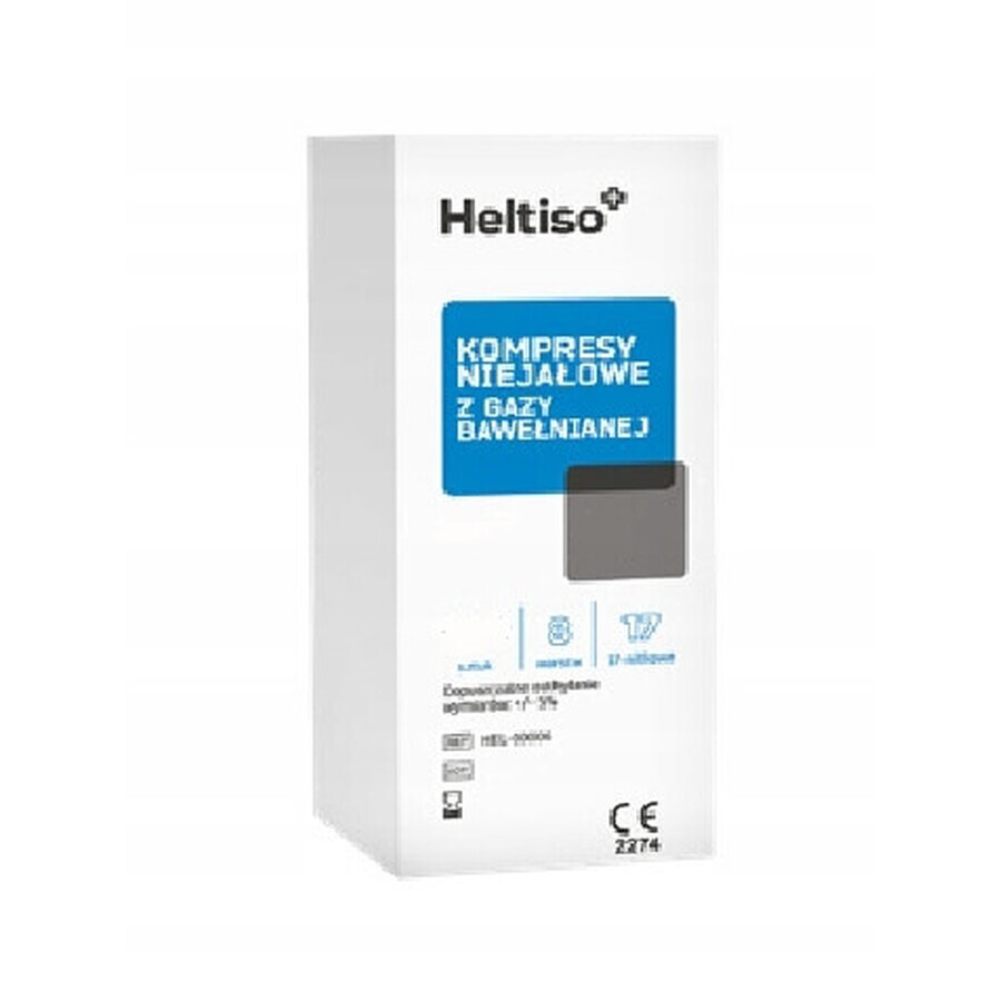 Heltiso, Non-sterile 17-thread 8-layer gauze compresses 5x5 cm, 3 pieces