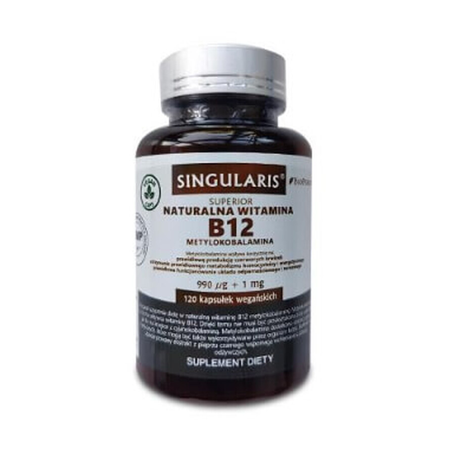 Singularis, vitamina B12 Metilcobalamina 990 µg + 1 mg BioPerine, 120 capsule