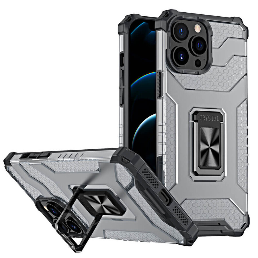 Crystal Ring Case armored hybrid case cover + magnetic holder iPhone 13 Pro black