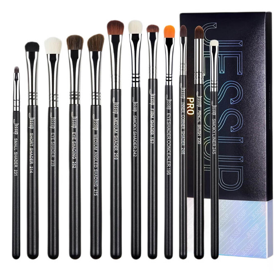 Jessup Pro Eyeshadow Brushes Set T339, 12 pieces.