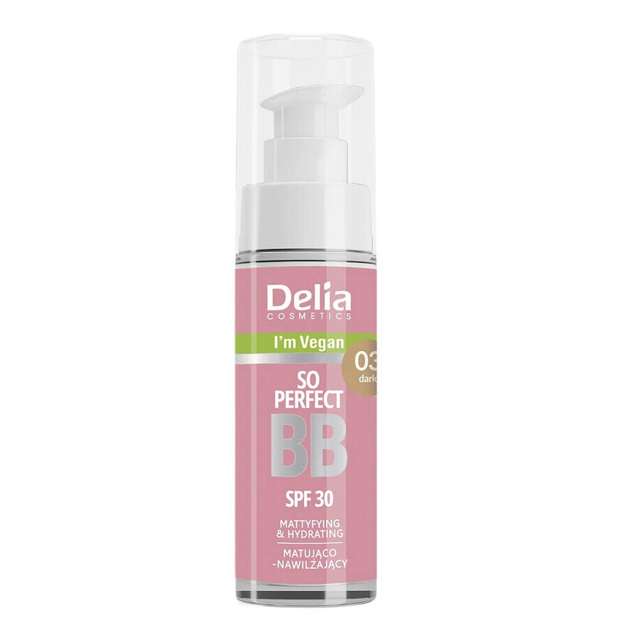 Winkel op Delia So Perfect Vegan BB cream met SPF30 03 Dark, 30 ml Delia So Perfect Vegan BB cream met SPF30 03 Dark, 30 ml