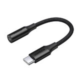 Ugreen AV161 adaptor pentru căști mini jack 3,5 mm (feminin) / USB-C (masculin) 10 cm - negru