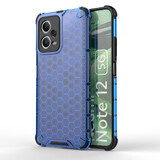 Honingraat hoesje voor Xiaomi Redmi Note 12 5G / Poco X5 5G gepantserd hybride hoesje blauw