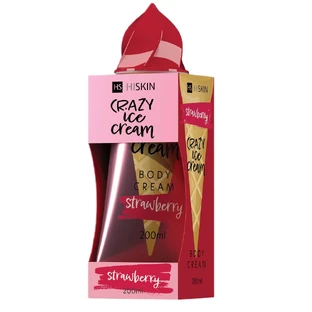 HiSkin Crazy Ice Cream Crème pour le corps à la fraise, 200 ml