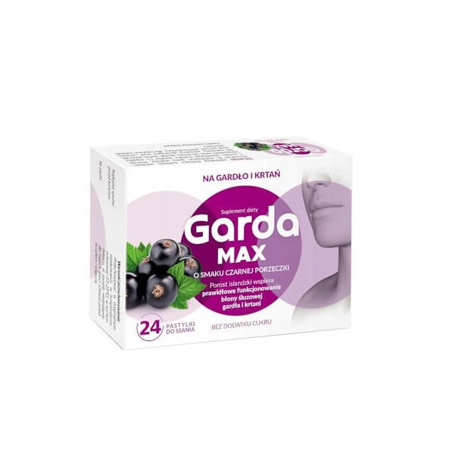 Garda Max blackcurrant flavor, 24 lozenges