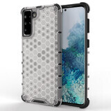 Honingraat gepantserd hoesje met gel frame Samsung Galaxy S22+ (S22 Plus) transparant