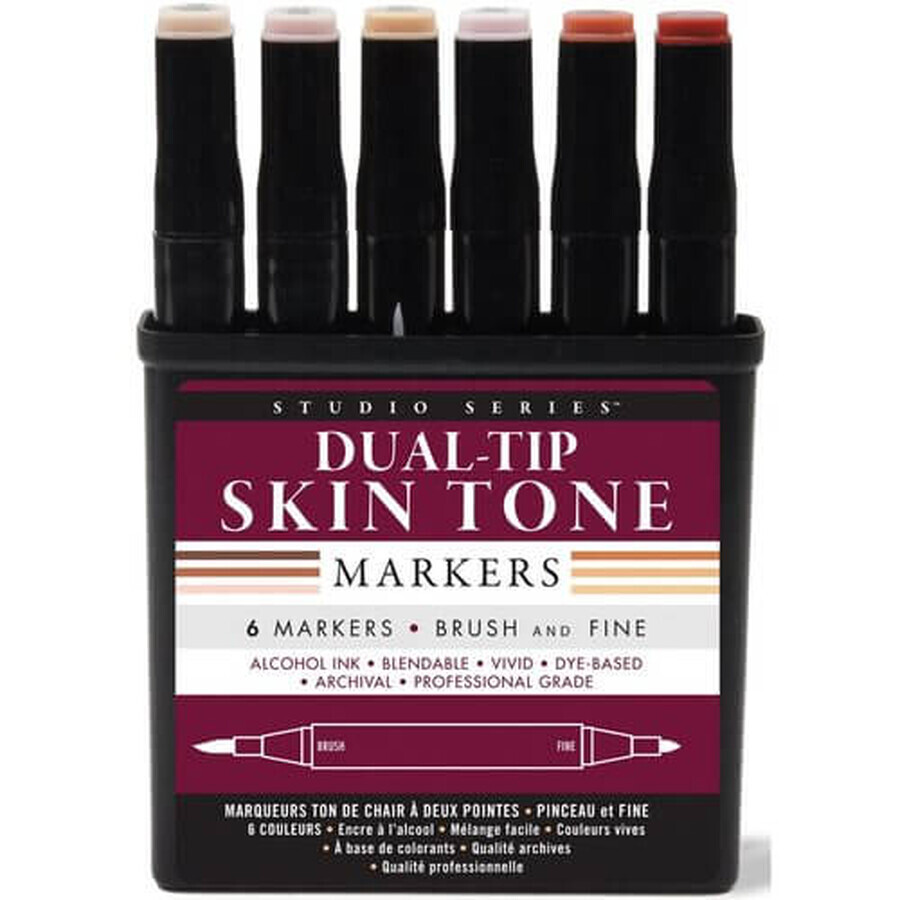 Buy Double-sided markers flesh-colored 6 shades Double-sided markers flesh-colored 6 shades