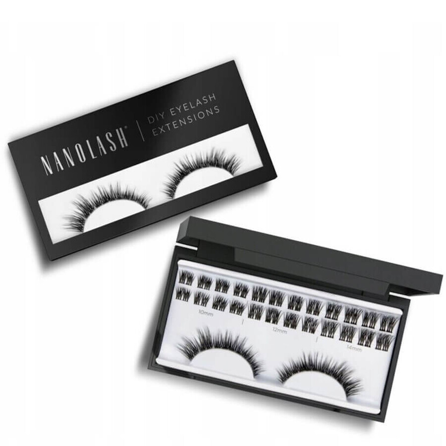 Nanolash DIY Eyelash Extensions Cils artificiels en grappes Heartbreaker, 36 pièces