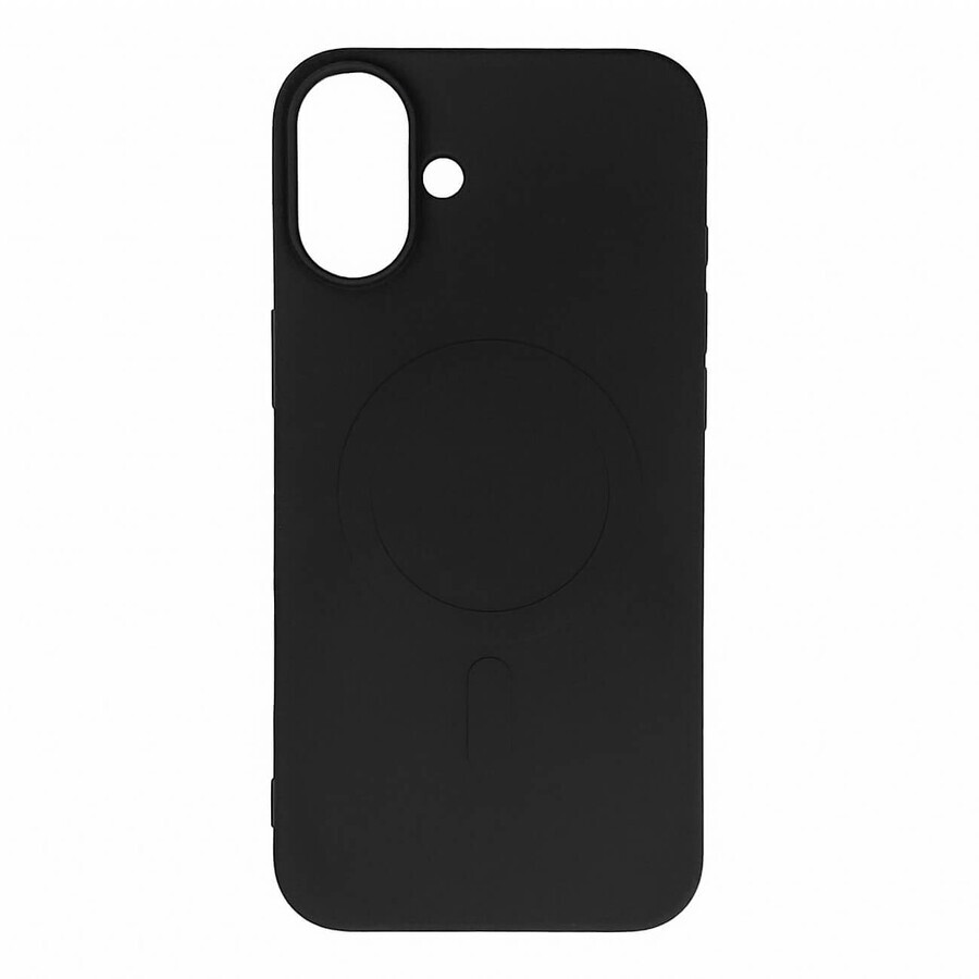 Carcasă din silicon lichid MagSafe pentru iPhone 16 - negru