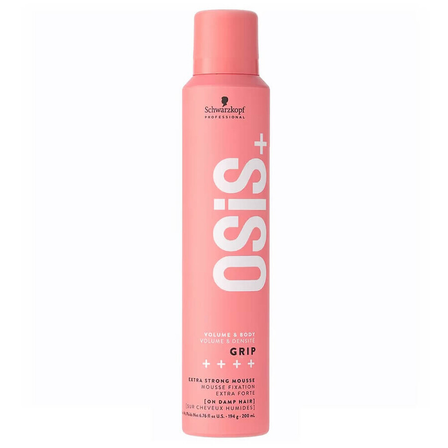 Schwarzkopf Professional Osis+ Grip Espuma voluminizadora extrafuerte, 200 ml