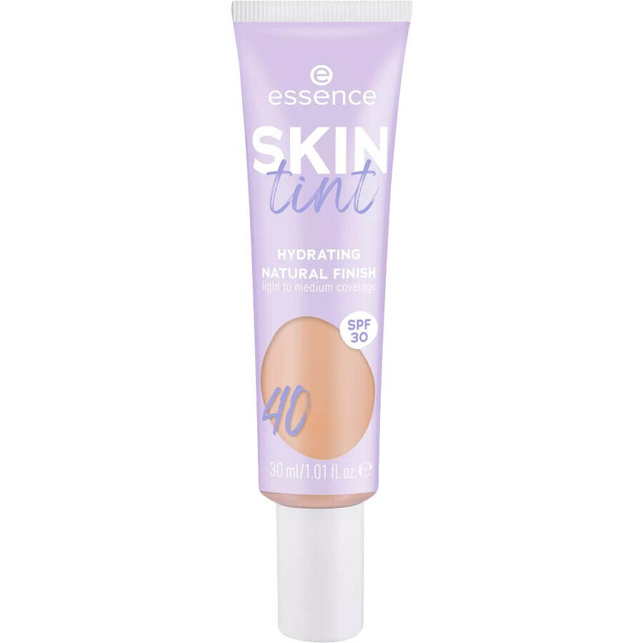 Essence Skin Tint Moisturising Colour Cream mit leichter bis mittlerer Deckkraft SPF30 40, 30 ml