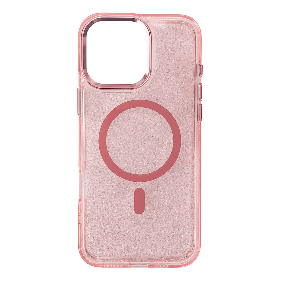 Glitter MagSafe hoesje voor iPhone 16 Pro Max - roze met glitter
