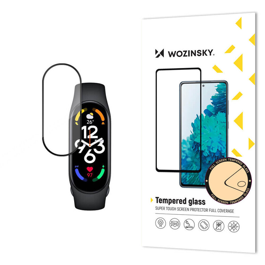 Wozinsky Full Glue Xiaomi Mi Band 7 écran verre trempé noir