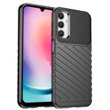 Thunder case voor Samsung Galaxy A24 4G siliconen pantserhoesje zwart