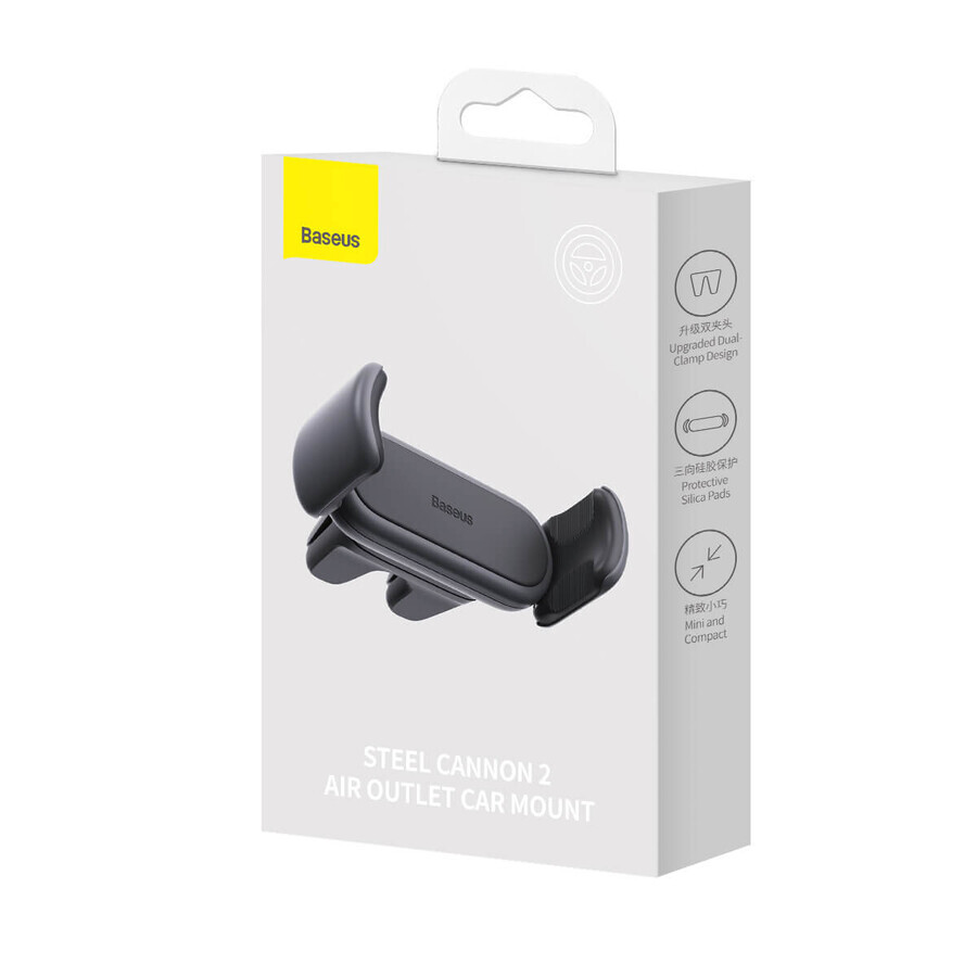 Suport smartphone Baseus Steel Cannon 2 pentru grila de ventilație negru (SUGP000001)
