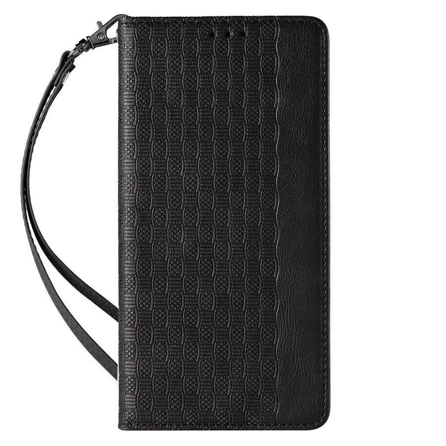 Magnet curea caz iPhone 14 Plus flip capac portofel mini lanyard stand negru
