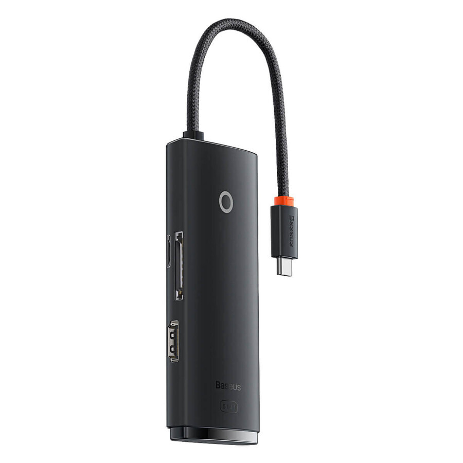 Baseus Lite Series hub multifuncțional USB tip C - 2 x USB 3.0 / USB tip C / HDMI 1.4 / SD/TF OTG negru (WKQX050001)