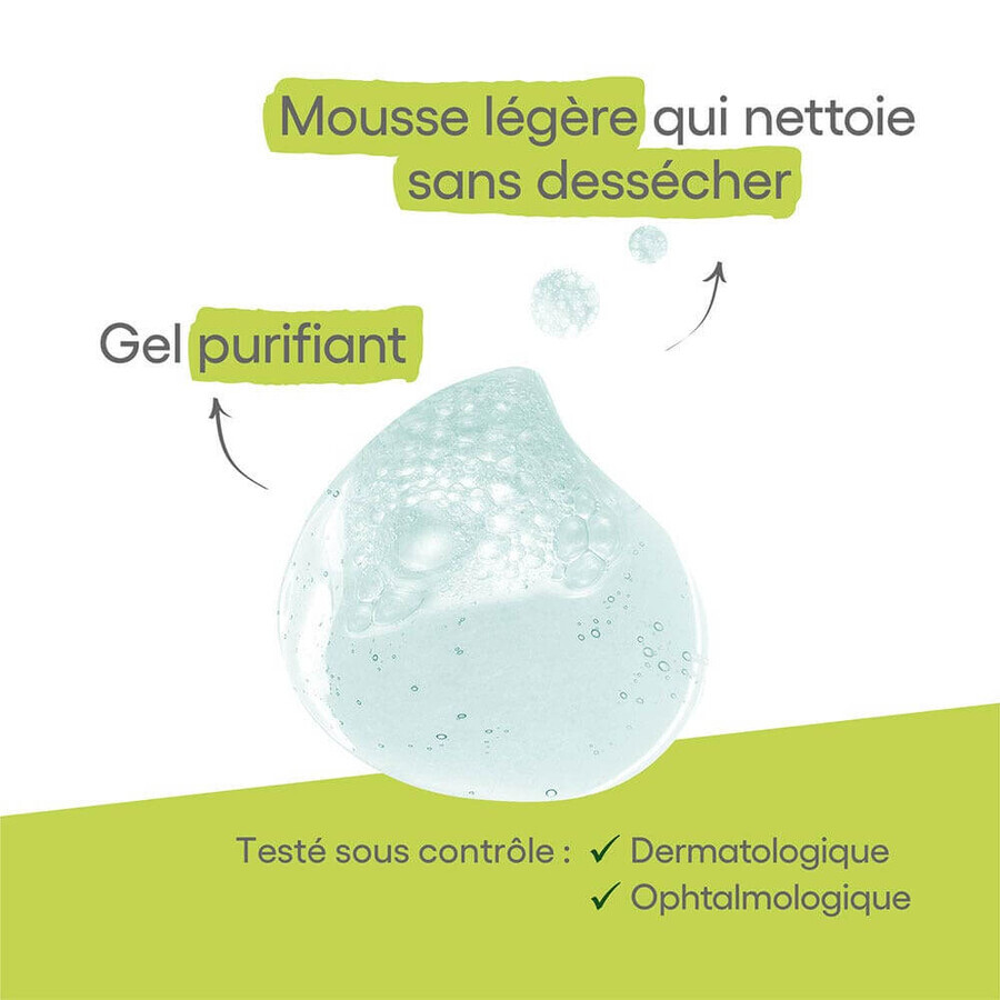 A-Derma Biology AC Gel spumant de curățare purificator organic pentru ten gras, predispus la acnee 400 ml