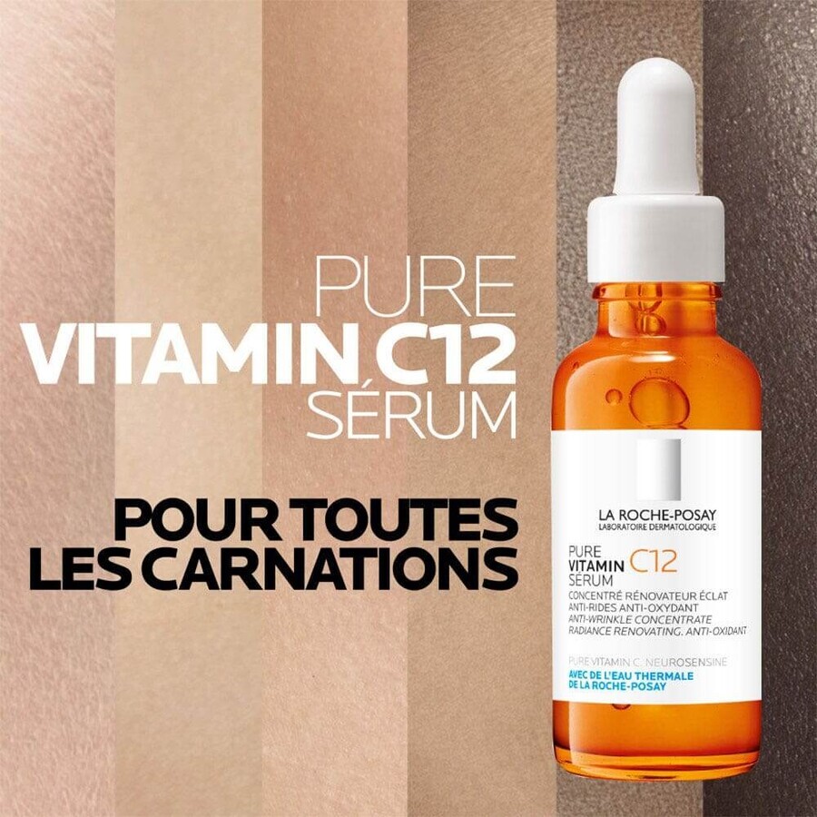 La Roche-Posay Toleriane Siero Viso Antirughe C12 + Cofanetto Regalo Anthelios Solare SPF50+ 45ml