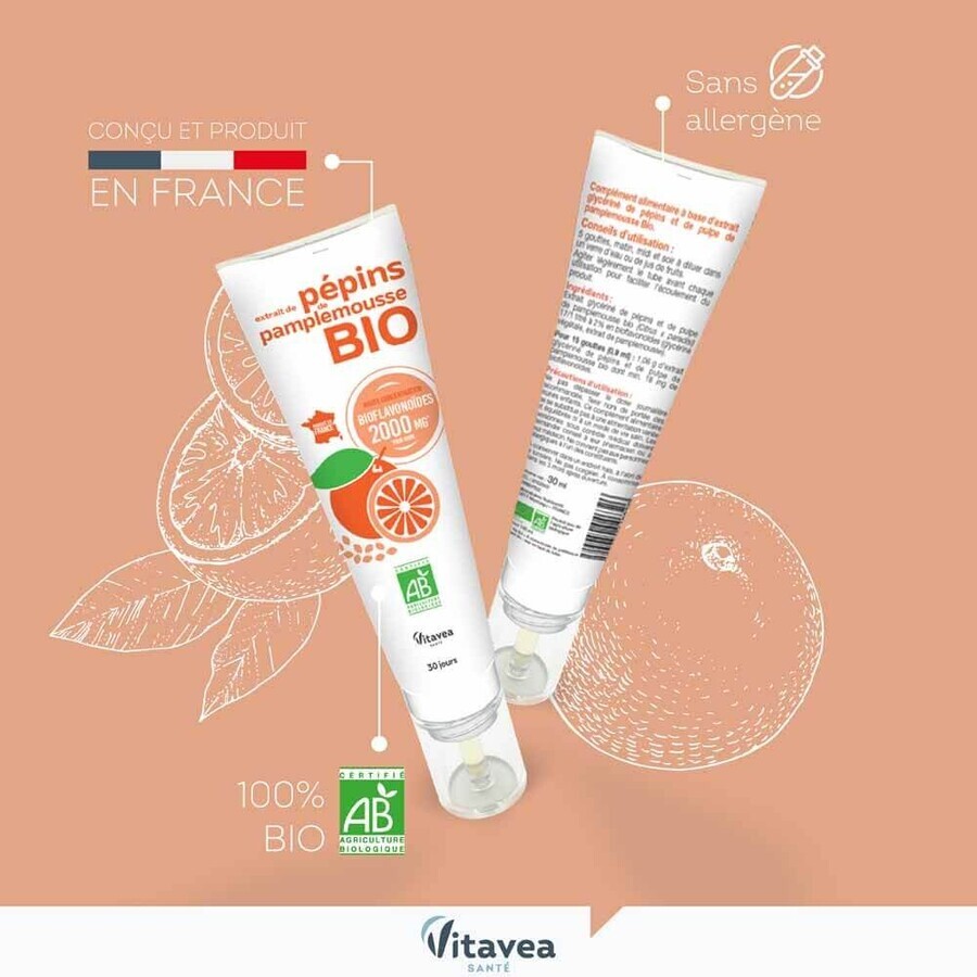 Vitavea Santé Extrait De Pepins De Pamplemousse Bio 30ml