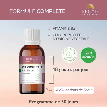 Biocyte Beauté Chlorophylle Végétale Goût Menthe 50ml