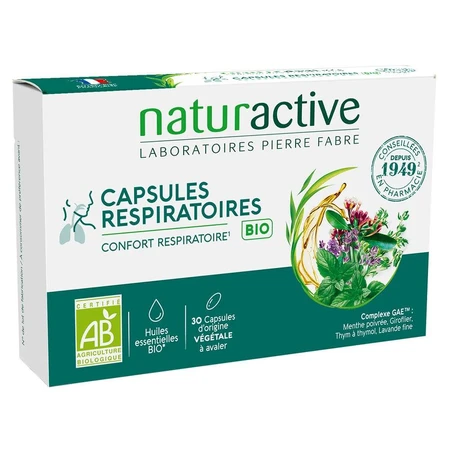 Naturactive Capsules Respiratoires Bio met essentiële oliën 30 capsules