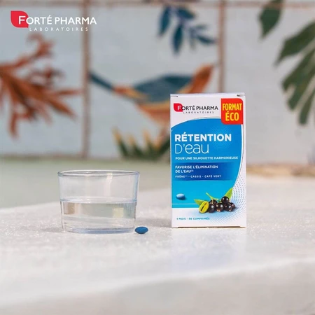 Forté Pharma Retención Hídrica enriquecida con Fresno, Grosella Negra y Café Verde 56 comprimidos