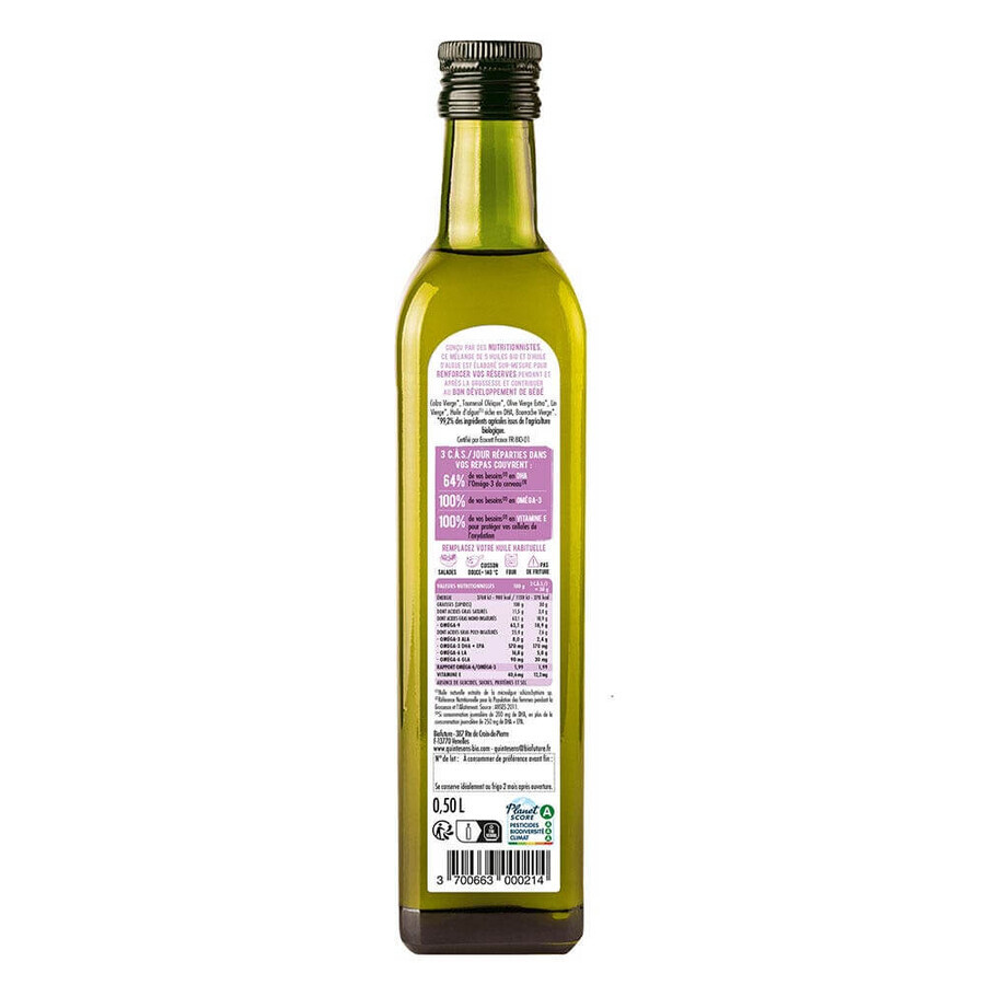 Quintesens Huiles Futures Mamans Bio 500ml Quintesens Huiles Futures Mamans Bio 500ml
