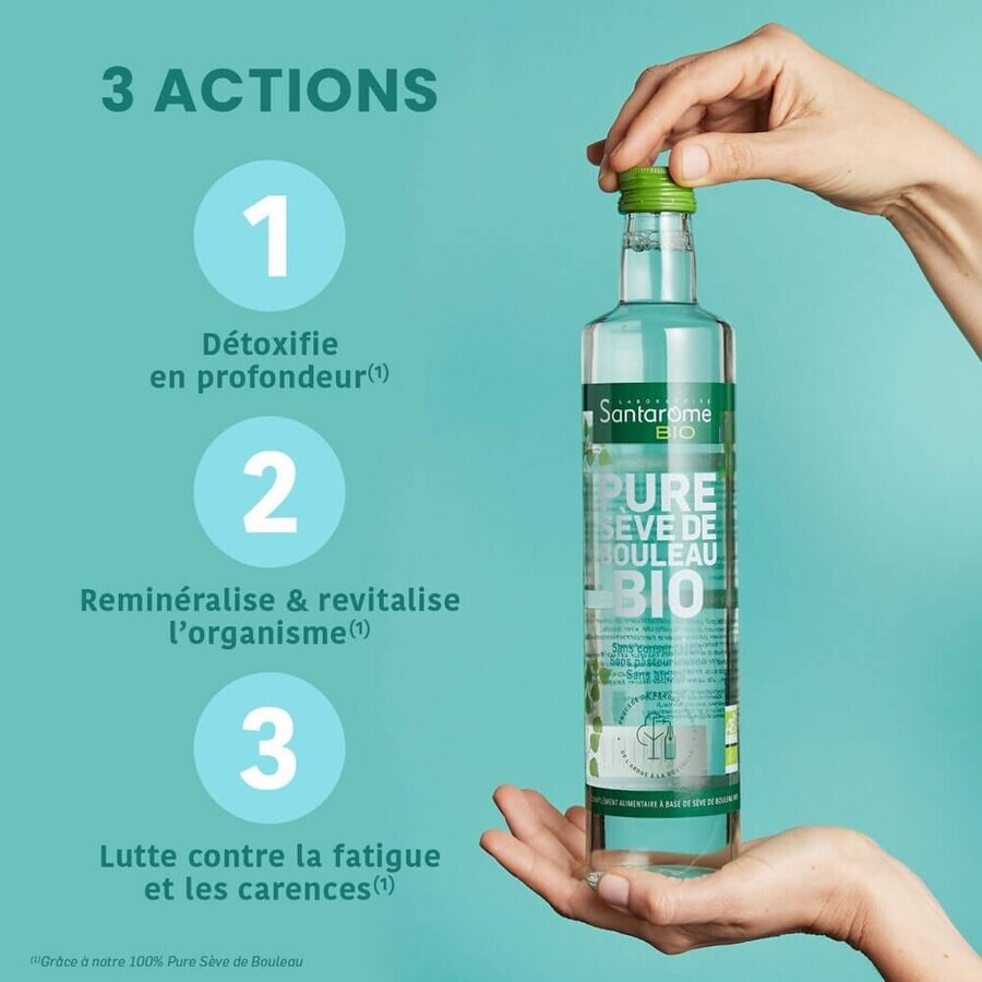 Santarome Pure Seve De Bouleau Bio Détoxifie & Reminéralise 500 ml