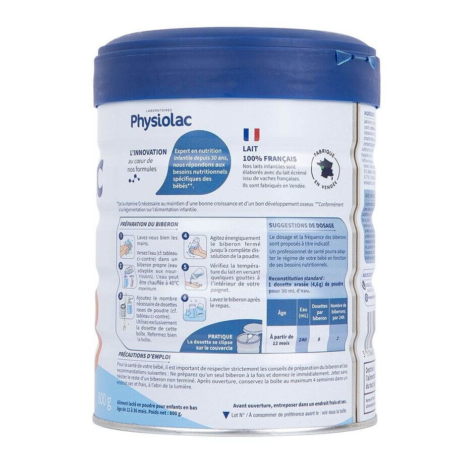Physiolac 3 Milchpulver 1 bis 3 Jahre 800g