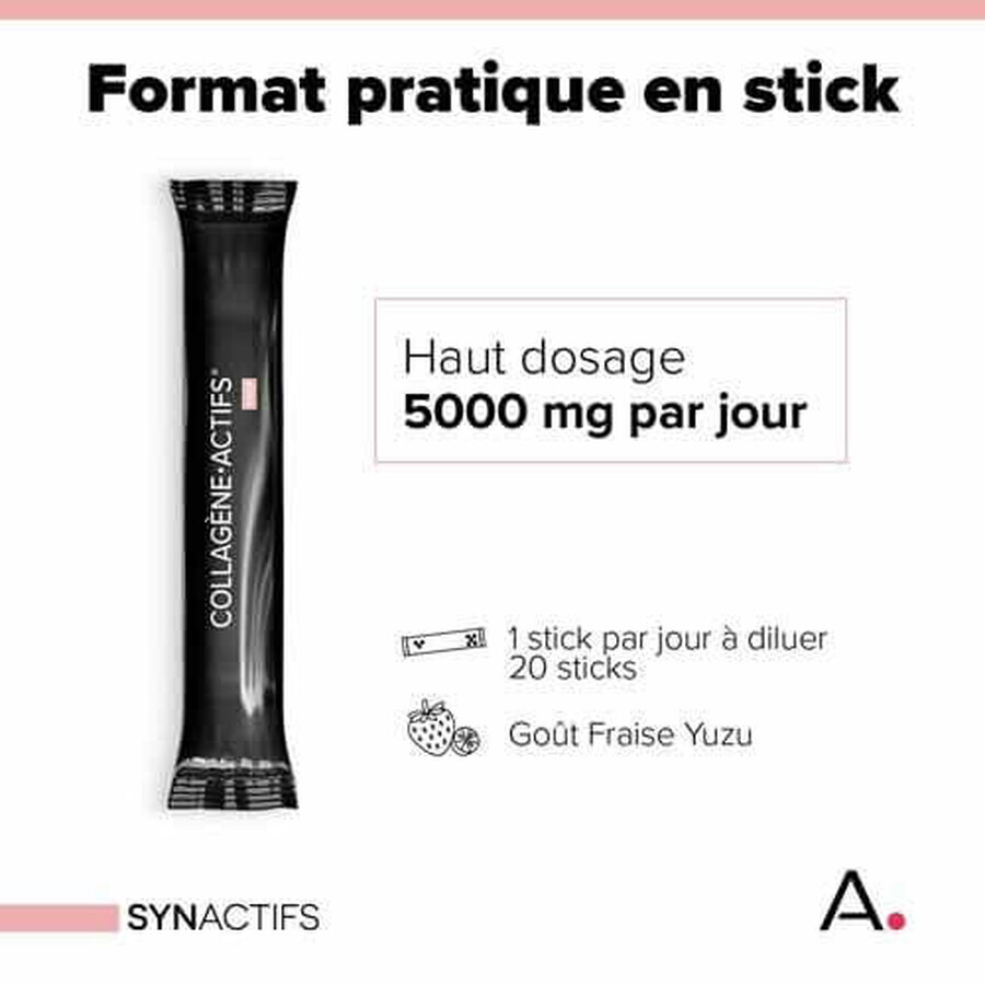 Aragan Synactifs Colagen Active 20 Căpșuni Yuzu Sticks