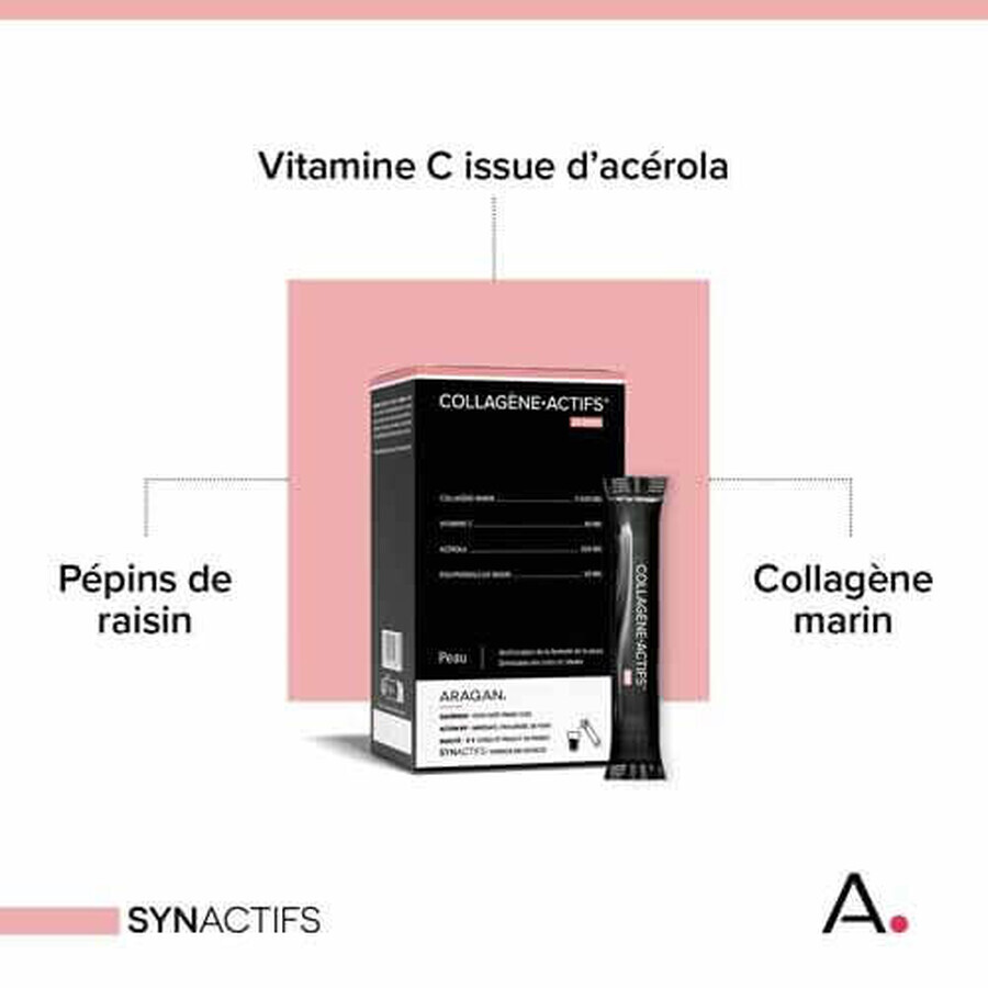 Aragan Synactifs Colagen Active 20 Căpșuni Yuzu Sticks