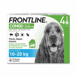 Frontline Combo Spot-on hond M 10-20kg 4 pipetten 1,34 ml