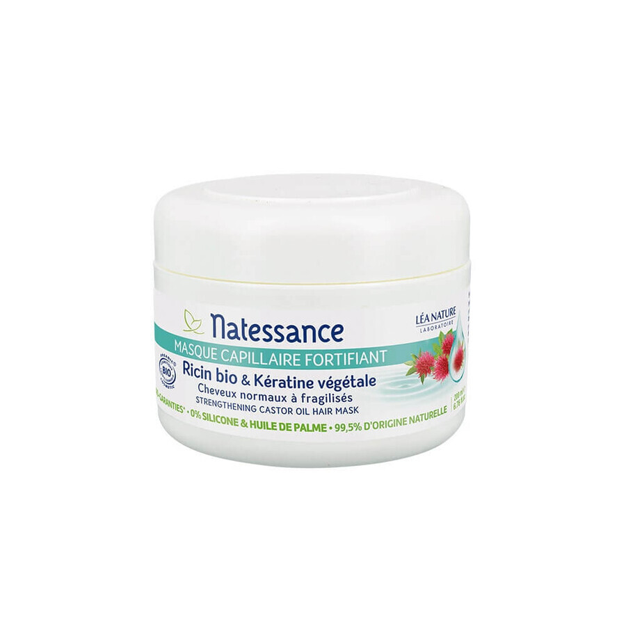 Natessance Fortifying Hair Mask - Organic Castor and Vegetable Keratin 200 ml