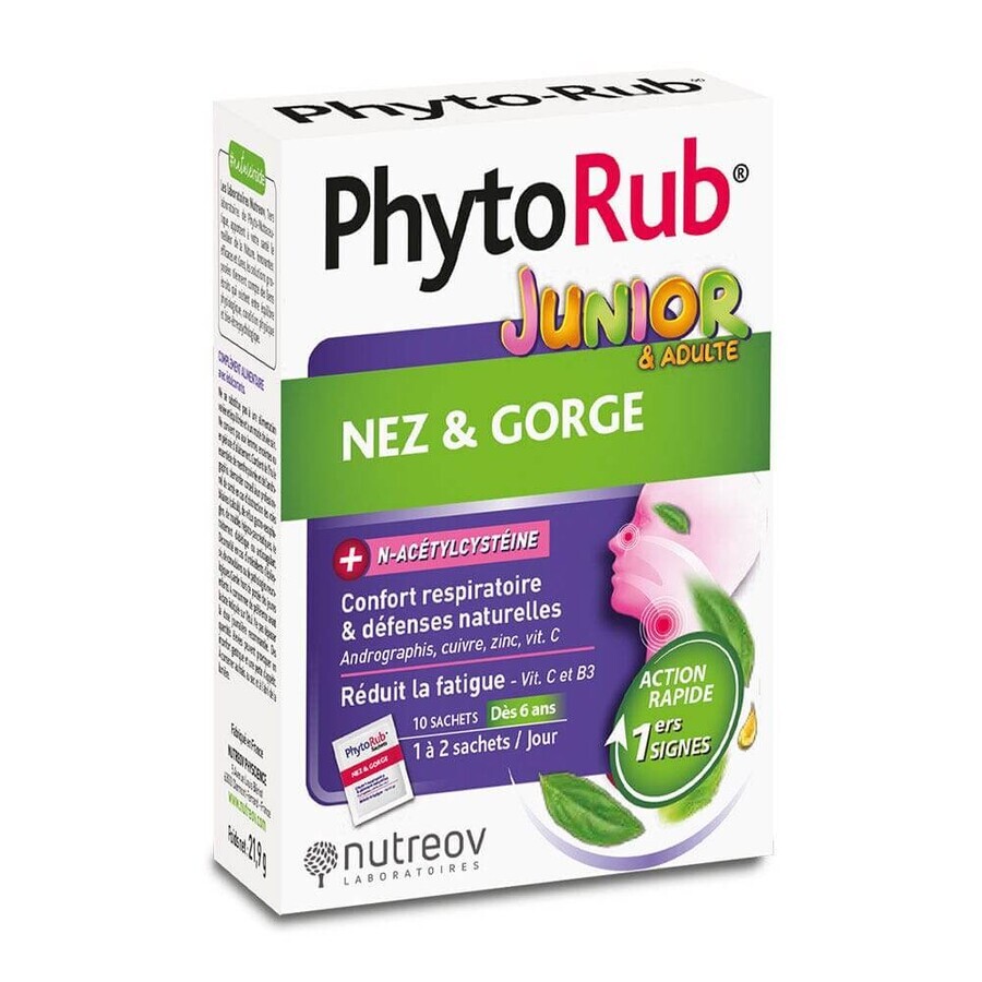 Nutreov Phyto-Rub Nez & gorge Adulte et junior 10 Sachets