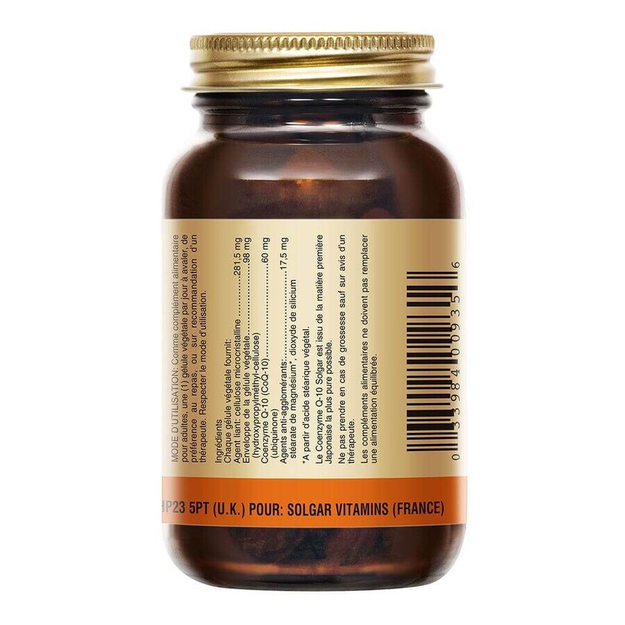 Solgar Coq10 60mg x60 Kapseln Solgar 60mg Cardiovasculaire Antioxydants x60 Kapseln