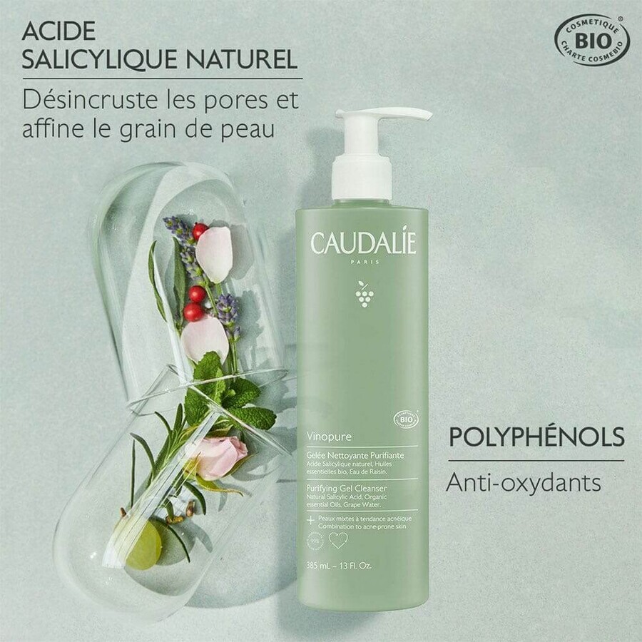 Caudalie Vinopure Purifying Cleansing Gel Bio 385ml