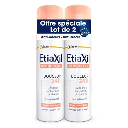 Etiaxil Desodorante Spray Delicadeza sin aluminio 48 horas Piel Sensible 2x150ml