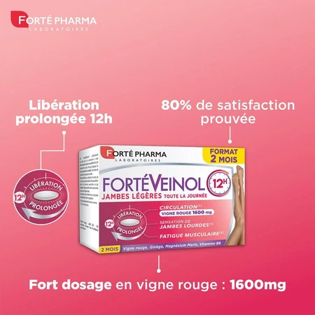Forté Pharma Forté Veinol Rode Wijnstok bloedsomloop en zware benen 60 tabletten met verlengde afgifte