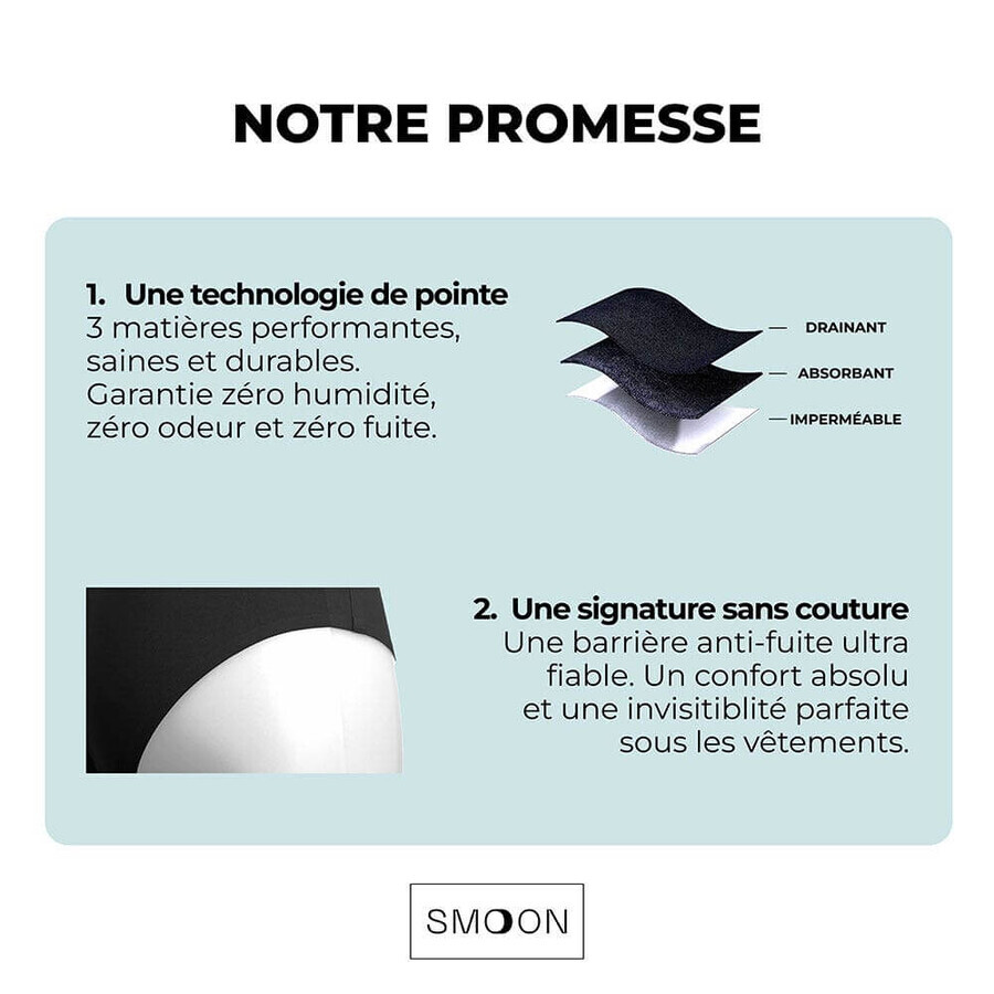 Smoon Selene Girl braguita menstrual negra - Flujo medio x1