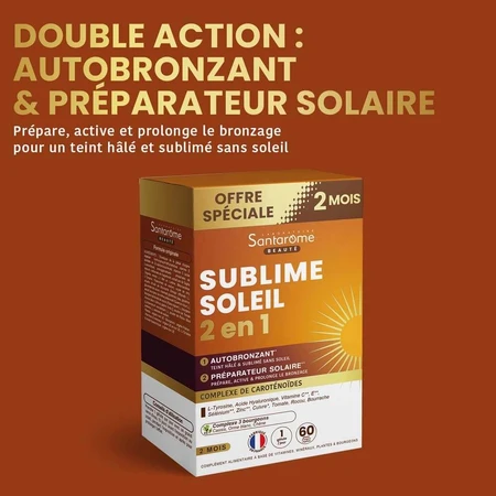 Santarome Sublime Soleil 2en1 Autobronzant & Préparateur Solaire 60 gélules