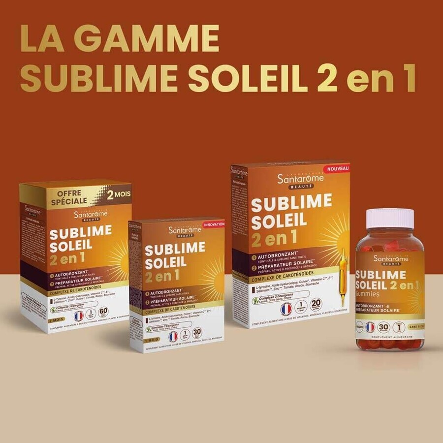 Santarome Sublime Soleil 2en1 Autobronzant & Préparateur Solaire 60 gélules