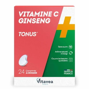 Vitavea Santé Vitaminas C + Ginseng Tonus 24 Comprimidos Masticables