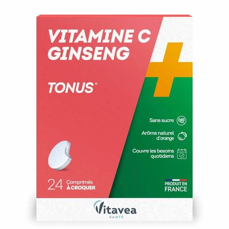 Vitavea Santé Vitaminas C + Ginseng Tonus 24 Comprimidos Masticables