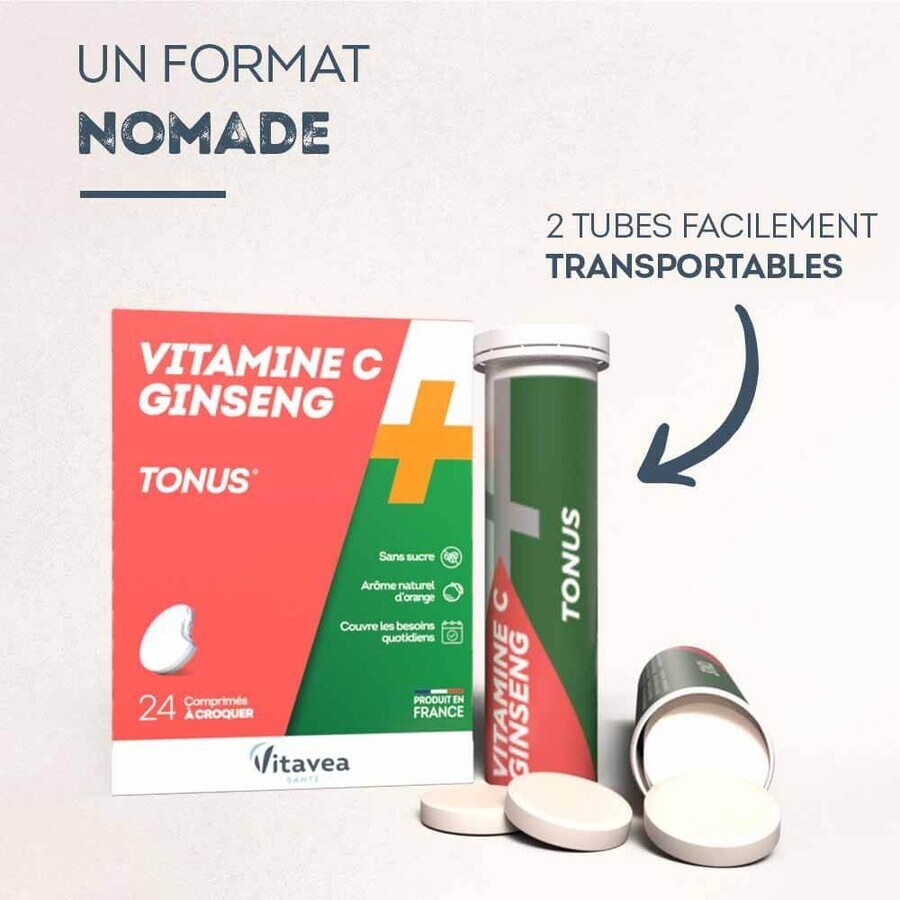 Vitavea Santé Vitamins C + Ginseng Tonus 24 Chewable Tablets