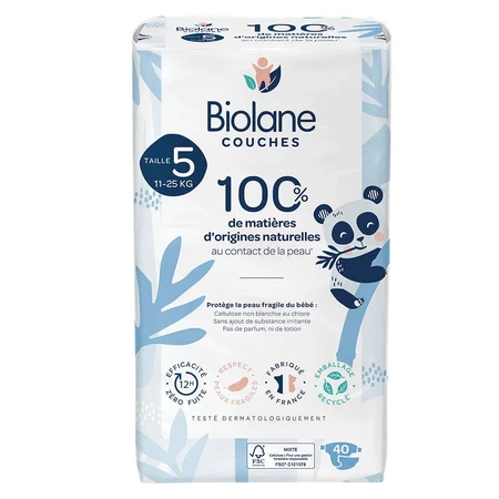 Biolane Naturals Ökologische Windeln Größe 5 x40