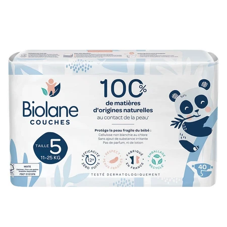 Biolane Naturals Ökologische Windeln Größe 5 x40