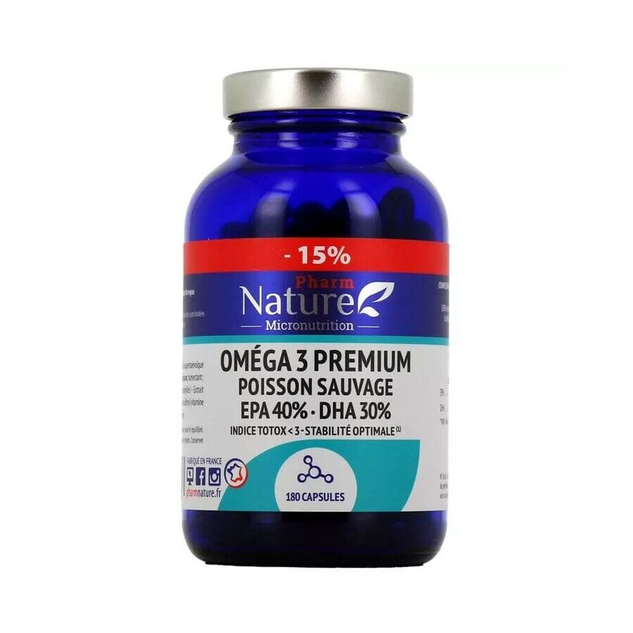 Pharm Nature Micronutrition Omega 3 Premium Poisson Sauvage 180 capsule