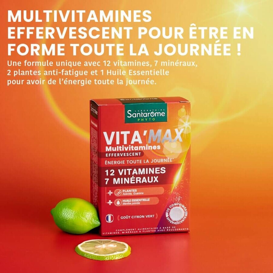 Santarome Vita'max Multivitamins From age 12 Lemon Flavor 20 effervescent tablets